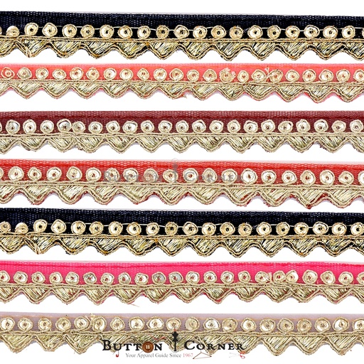 Fancy Metallic Yarn Sequence Lace