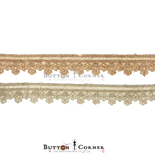 Fancy Metallic Yarn Sequence Lace