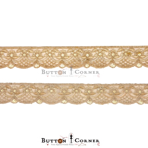 Fancy Metallic Yarn Sequence Lace