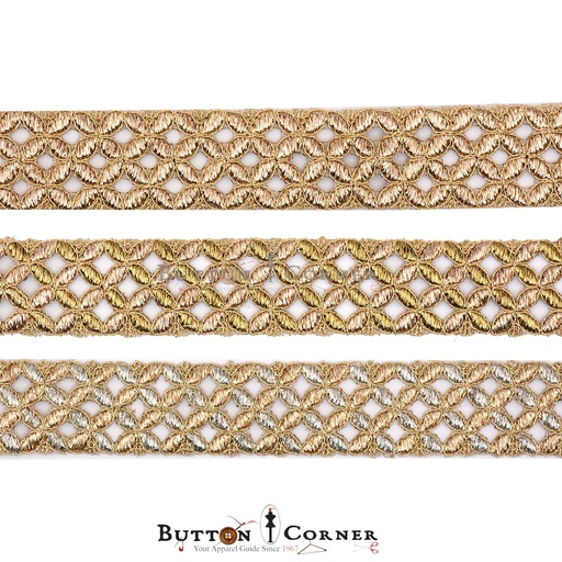 Fancy Metallic Yarn Lace