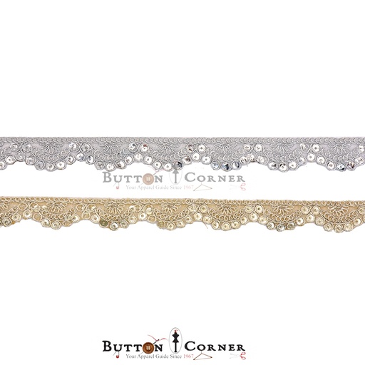 Fancy Metallic Yarn Sequence Lace