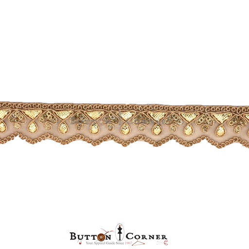 [FANL1021 GOLD] Fancy Metallic Yarn Gota Lace
