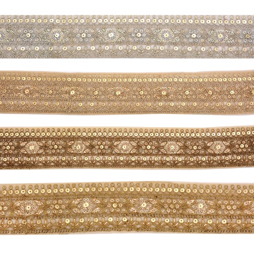 Fancy Metallic Yarn Sequence Lace