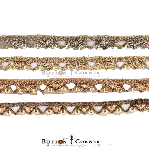 Fancy Metallic Yarn Sequence Lace
