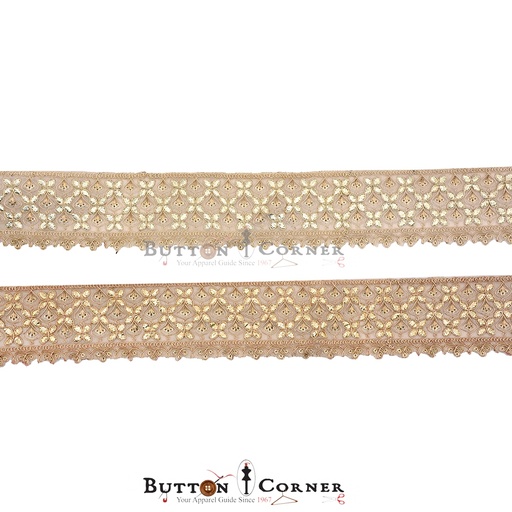 Fancy Metallic Yarn Gota Lace