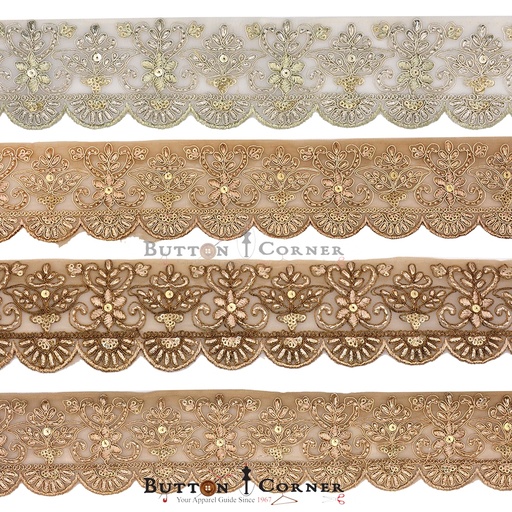 Fancy Metallic Yarn Sequence Lace