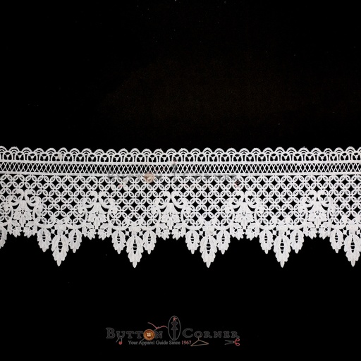 [ALN397 WHITE] One Side Border Shuttle Lace