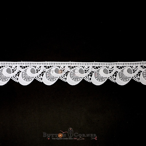 [ALN398 WHITE] One Side Border Shuttle Lace