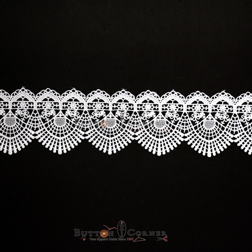 [ALN399 WHITE] One Side Border Shuttle Lace
