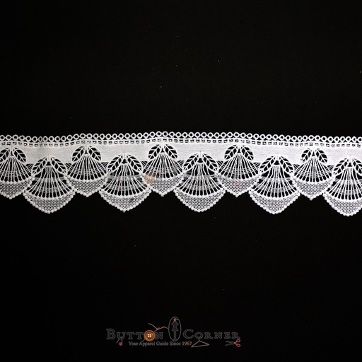 [ALN402 WHITE] One Side Border Shuttle Lace