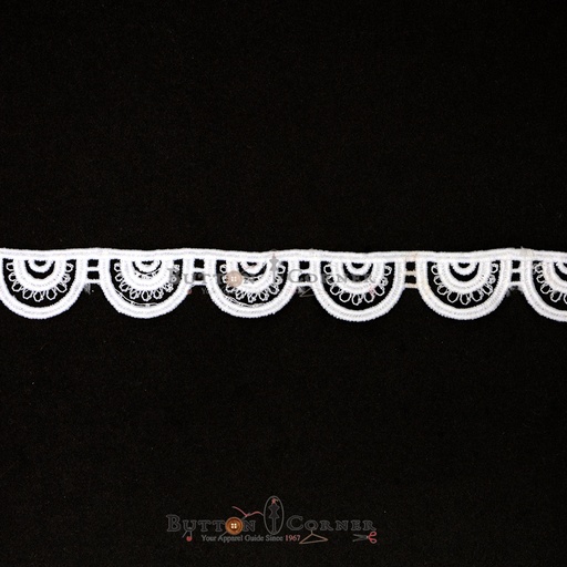 [ALN404 WHITE] One Side Border Shuttle Lace