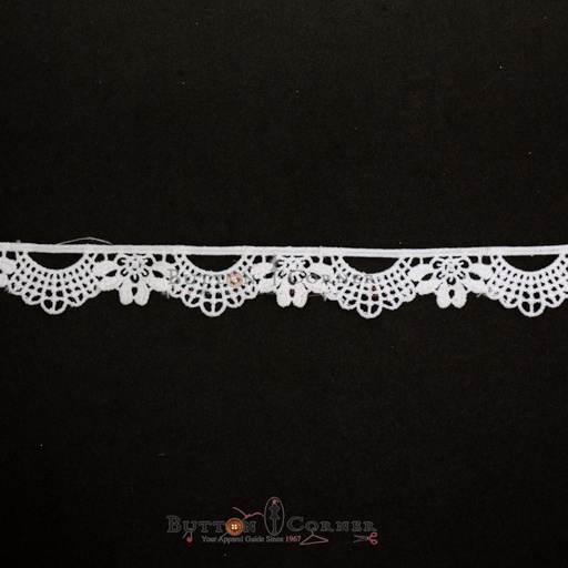 [ALN406 WHITE] One Side Border Shuttle Lace