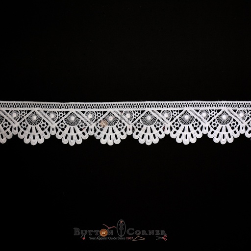 [ALN407 WHITE] One Side Border Shuttle Lace