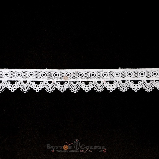 [ALN409 WHITE] One Side Border Shuttle Lace