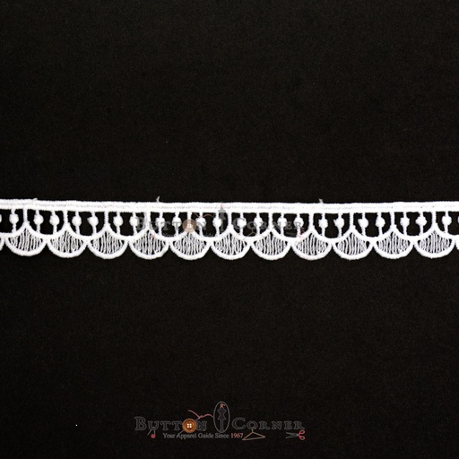 [ALN410 WHITE] One Side Border Shuttle Lace
