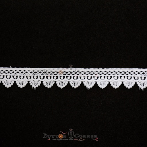 [ALN411 WHITE] One Side Border Shuttle Lace