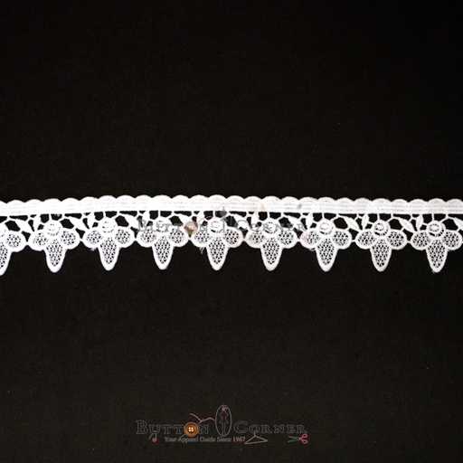 [ALN412 WHITE] One Side Border Shuttle Lace