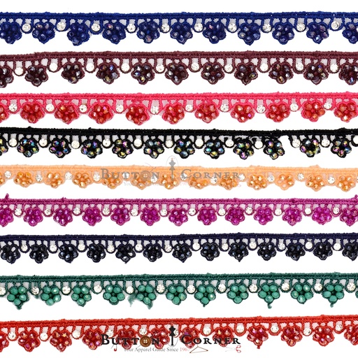 One Side Border Crystal Lace