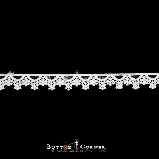 [A6138 WHITE] One Side Border Shuttle Lace