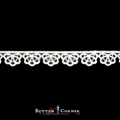 [A6460A WHITE] One Side Border Shuttle Lace