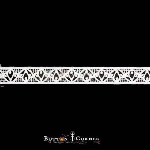 [A6436 WHITE] Double Side Border Shuttle Lace
