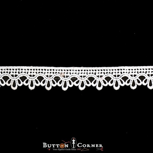 [D13674 WHITE] One Side Border Shuttle Lace