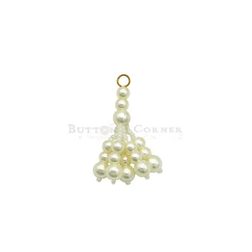 [TSL288 PEARLY WHITE] Fancy Glass Beads Pearl Tassel