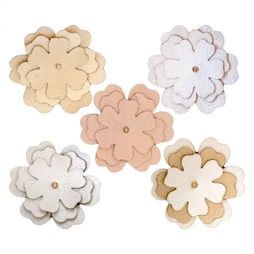 Faux Leather 3D Flower