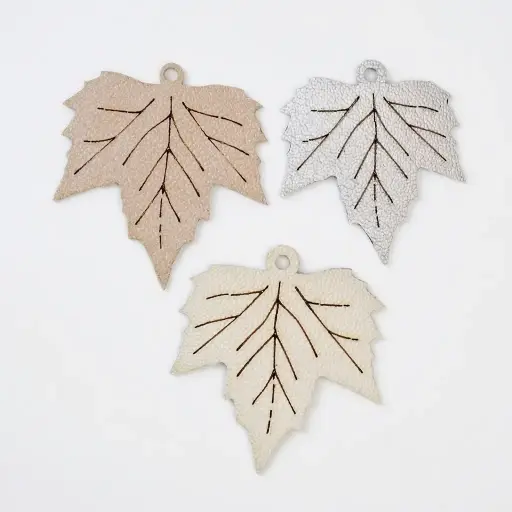 Faux Leather Maple Leaf