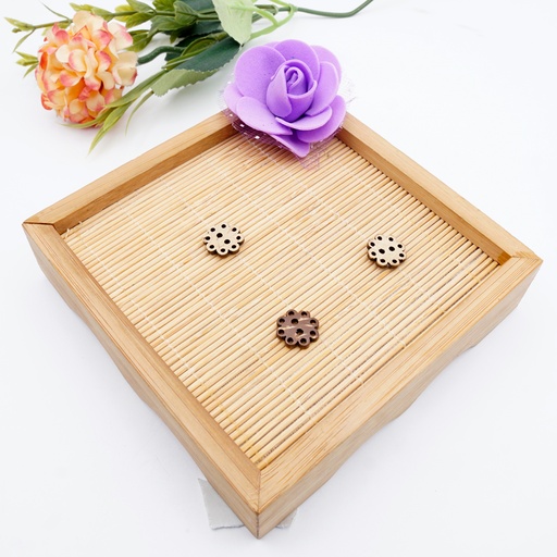 [CB12320 BEIGE BROWN] Flower Shape 2 Hole Coconut Button