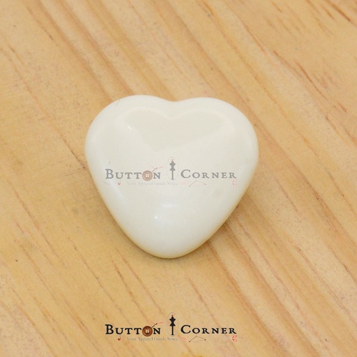 [PB100 WHITE] Heart Shape Plastic Button