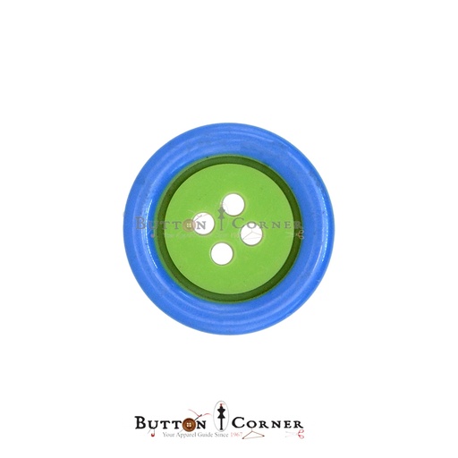 [PB473 BLUE GREEN] Outline Border 4 Hole Suiting Button