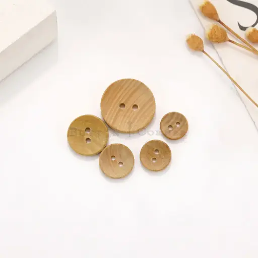 Cup Sonic Shape 2 Hole Wooden Button