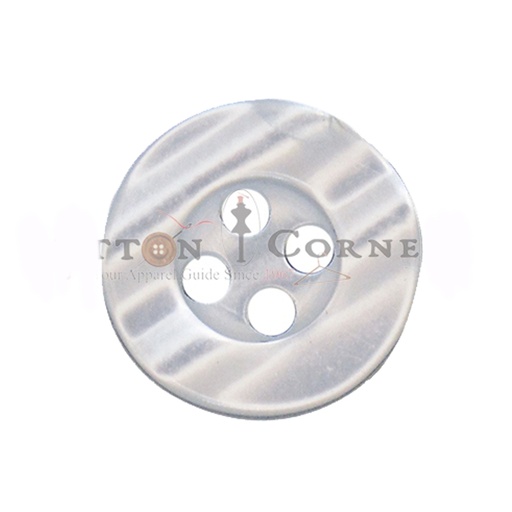 [PB487 MOP WHITE] Round 4 Hole Polyester Shirt Button