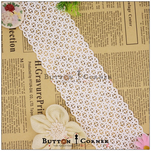 [D2290-WHITE] Shuttle Double Side Border Lace