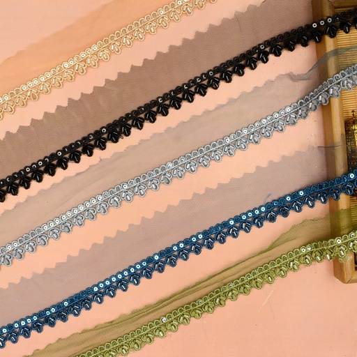 Fancy Glass Beads Sequence Lace