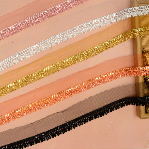 Fancy Glass Beads Sequence Lace