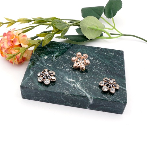 [FB232 CRYSTAL GOLD] Flower Shape Crystal Fancy Button