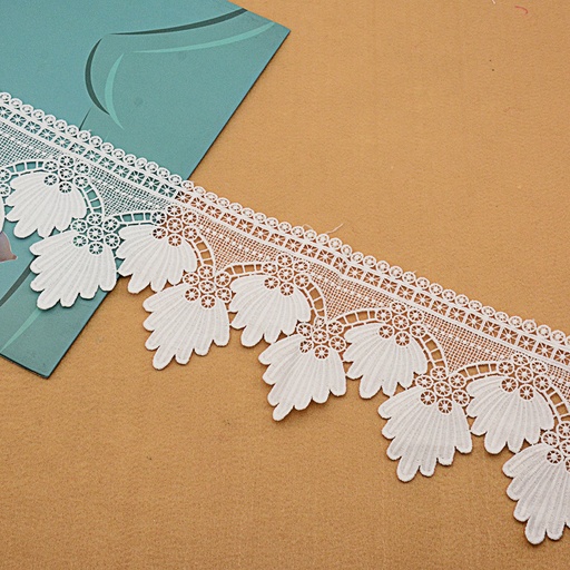 [AL768 WHITE] One Side Border Shuttle Lace