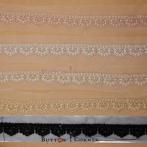 Fancy Glass Beads Pearl Lace