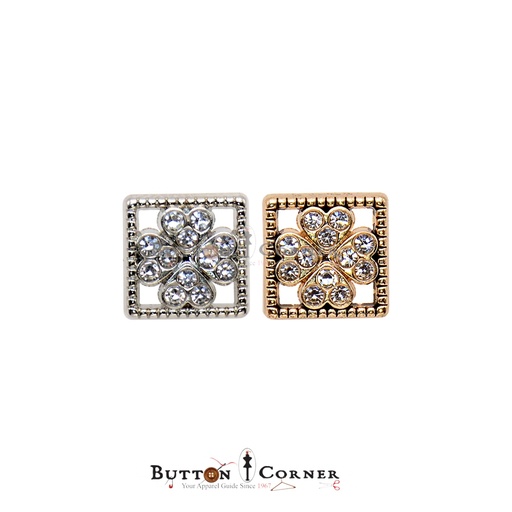 Square Shape Shirt Button With Stones