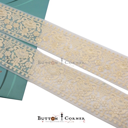 Fancy Sequence Embroidery Net Lace