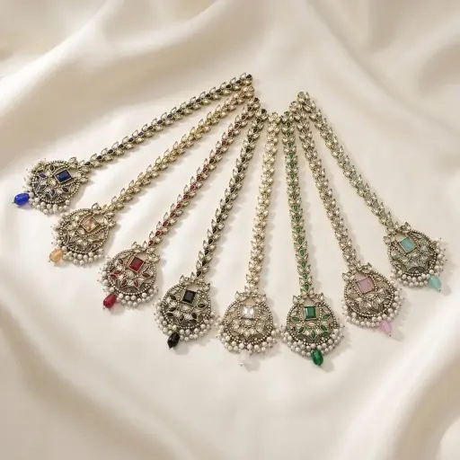 Fancy Kundan Button Patti