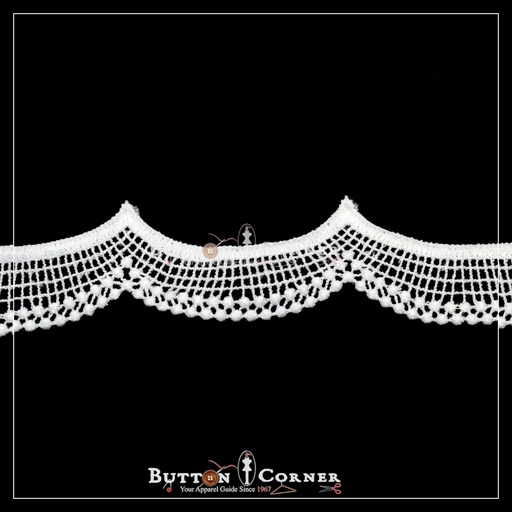 [D13761 WHITE] One Side Border Shuttle Lace