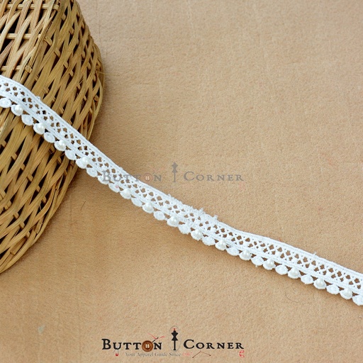 [D7690 PEARL] One Side Border Lace With Pearl