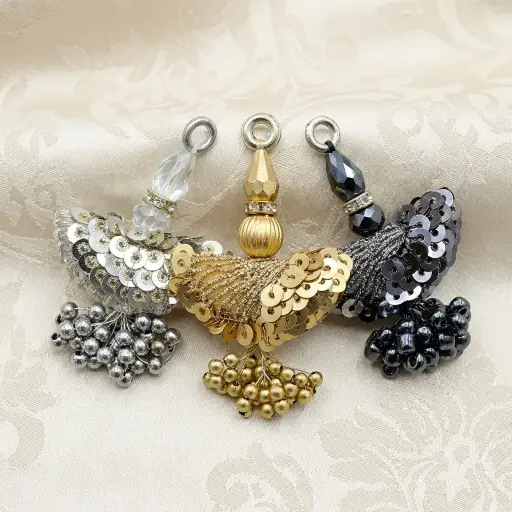 Fancy Sequence Pearl & Crystal Tassel