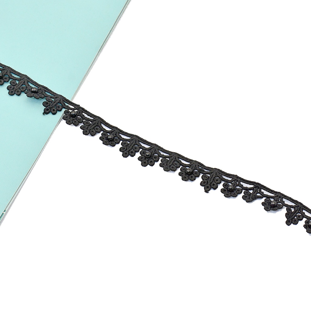 One Side Border Lace With Pearl