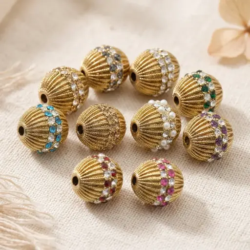 Oval Shape Fancy Kundan Button
