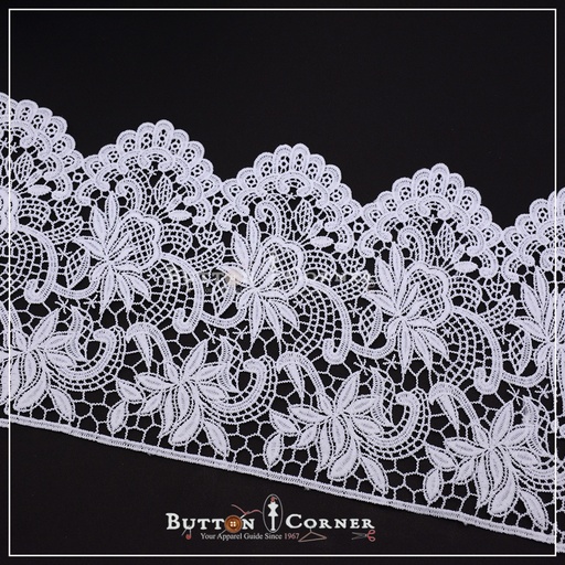 [AY67541-17 WHITE] One Side Border Shuttle Lace
