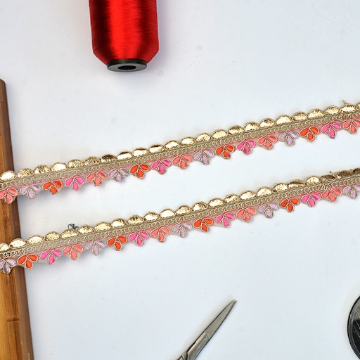[GOTL731 MULTI GOLD] Fancy Metallic Yarn Gota Lace